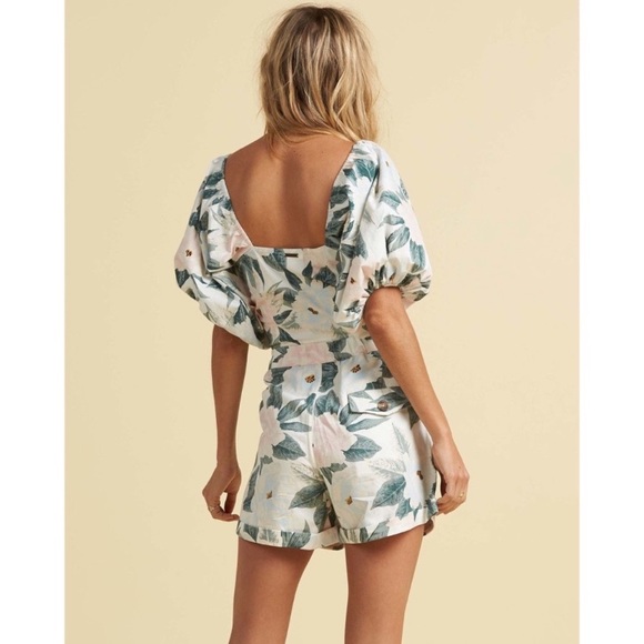 Billabong x Salty Blonde Sun Bleached Floral High Rise Shorts in Clover - Picture 6 of 8